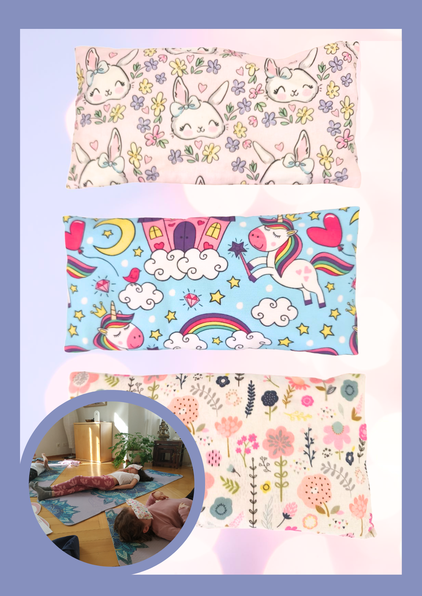 Cuscinetto per gli occhi con rilassamento guidato incluso